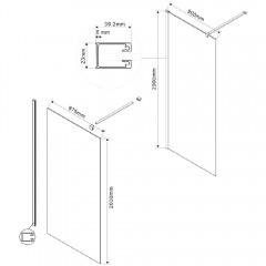 Душевое ограждение Vincea Walk-In VSW-1H900MRG