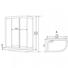 Душевая кабина Timo Standart Т-5502 L Г/М