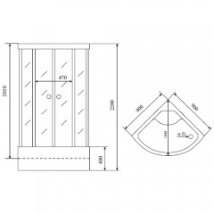 Душевая кабина Timo Standart T-6690 Silver Fabric