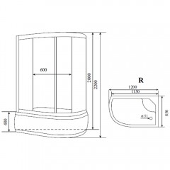 Душевая кабина Timo Standart T-6620 R Silver Fabric