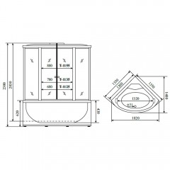 Душевая кабина Timo Standart T-6635 Silver Fabric