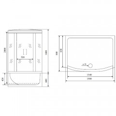 Душевая кабина Timo Standart T-6650 Silver Fabric