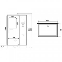 Душевая кабина Niagara Standart ST100/80/15Q/BK