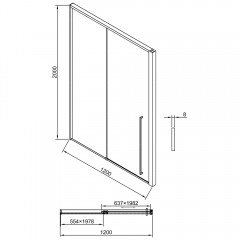 Душевая дверь Timo TDSS-120/13C-8L