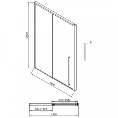 Душевая дверь Timo TDSS-130/13C-8L