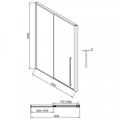 Душевая дверь Timo TDSS-140/03C-8L