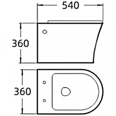 Унитаз подвесной SantiLine SL-5006T безободковый торнадо