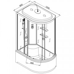 Душевая кабина Dto EM4512RLED