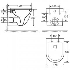 Инсталляция Grohe 38721001 + унитаз Grossman GR-4455SQ безободковый торнадо с сиденьем