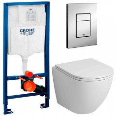 Инсталляция Grohe 38772001 + унитаз Grossman GR-4455SQ безободковый торнадо с сиденьем
