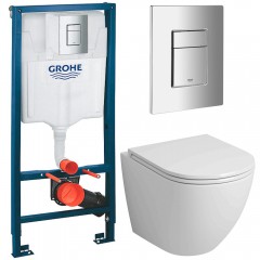 Инсталляция Grohe 38811000 + унитаз Grossman GR-4455SQ безободковый торнадо с сиденьем