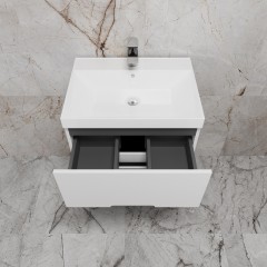 Тумба с раковиной Style Line Матис 60 напольная белый матовый/антрацит