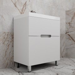 Тумба с раковиной Style Line Матис 70 напольная белый матовый/антрацит