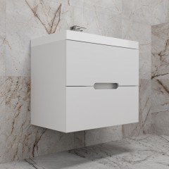 Тумба с раковиной Style Line Матис 70 подвесная белый матовый/серый шёлк