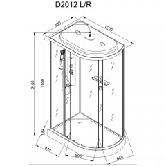 Душевая кабина AvaCan D2012LLED