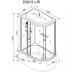 Душевая кабина AvaCan D3012LLED