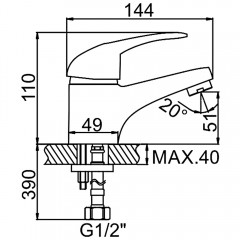 Смеситель для раковины Ledeme H02 L1002-B