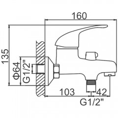 Смеситель для ванны Ledeme H29 L3029-B
