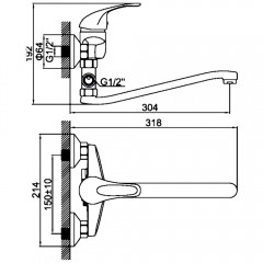 Смеситель универсальный Ledeme H29 L2129-B