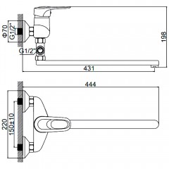 Смеситель универсальный Ledeme H04 L2104