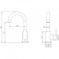 Смеситель для раковины Olive'S Olisan Steel ST1002