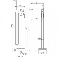 Смеситель для ванны напольный Olive'S Viar 28624VR