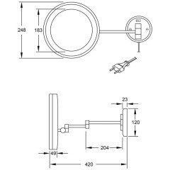 Зеркало оптическое настенное Steinberg 650 9020 с подсветкой