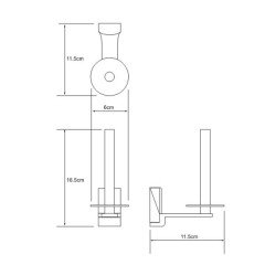 Держатель туалетной бумаги вертикальный WasserKRAFT Exter K-5297