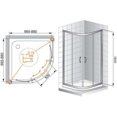 Душевой угол Cezares Pratico PRATICO-R-2-90-C-Cr