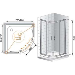 Душевой угол Cezares Pratico PRATICO-R-2-80-C-Cr