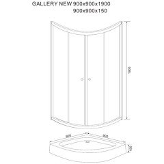 Душевой угол Sturm Gallery new ST-GALL0909-NTRCR-NEW 900x900x1900