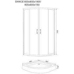 Душевой угол Sturm Dance ST-DANC0808-NTRCR 800x800x1900