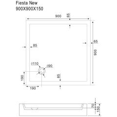 Поддон акриловый Sturm DW Fiesta new DW-FIES090915-NWT-NEW 900x900x150