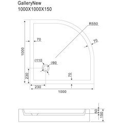 Поддон акриловый Sturm DW Gallery new DW-GALL101015-NWT-NEW 1000x1000x150