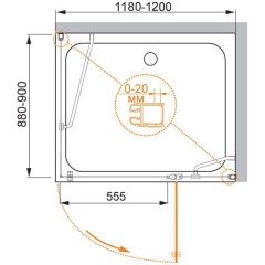 Душевой угол Cezares Elena ELENA-W-AH-1-120/90-P-Cr-R