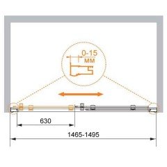 Душевая дверь Cezares Pratico PRATICO-BF-1-150-C-Cr