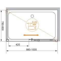 Душевой угол Cezares Family-M FAMILY-AH-1-100/80-C-Cr-M