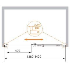 Душевая дверь Cezares Family-M FAMILY-BF-1-140-C-Cr-M