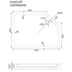 Поддон акриловый Sturm DW Jump DW-JUMP120905-LWT 1200x900x50