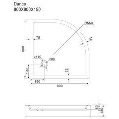 Поддон акриловый Sturm DW Dance DW-DANC080815-NWT 800x800x150