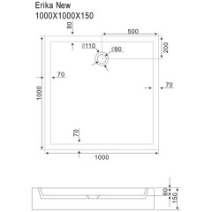 Поддон акриловый Sturm DW Erika new DW-ERIK101015-NWT-NEW 1000x1000x150