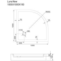 Поддон акриловый Sturm DW Luna new DW-LUNA101015-NWT-NEW 1000x1000x150