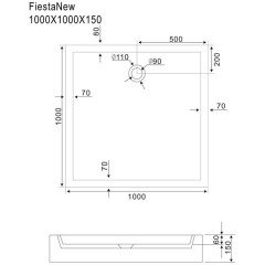 Поддон акриловый Sturm DW Fiesta new DW-FIES101015-NWT-NEW 1000x1000x150