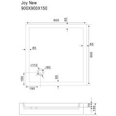 Поддон акриловый Sturm DW Joy new DW-JOY090915-NWT-NEW 900x900x150