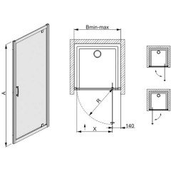 Душевая дверь Sanplast DJ/TX5-90-S