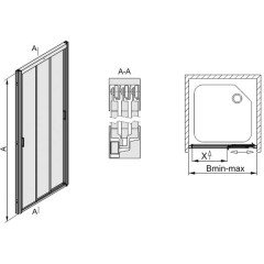 Душевая дверь Sanplast DTr/ASPII-75-S