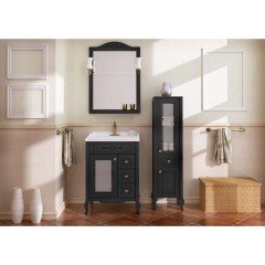 Комплект мебели ASB-Woodline Флоренция квадро 60 чёрный массив ясеня