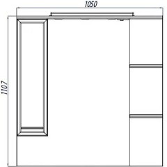Зеркало-шкаф Акватон Эмили 105 L 1A008602EM01L