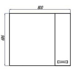 Зеркало-шкаф Акватон Диор 80 белый 1A168002DR01R