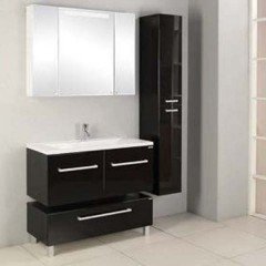 Тумба с раковиной Акватон Мадрид 100М 2 ящика чёрный 1A1280K0MA950